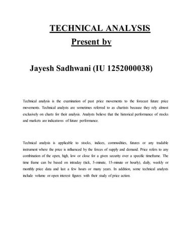 A fundamental study on Technical Analysis