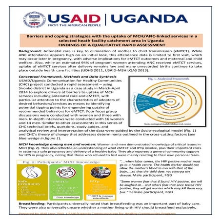 Technical brief decision making for mch and malaria service uptake in sironko...