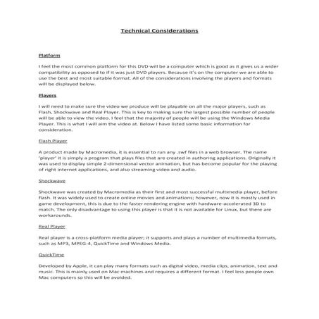 Technical considerations 2c