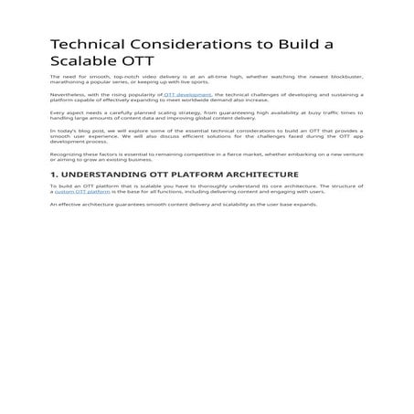 Build an OTT Platform: Technical Factors To Consider in 2024