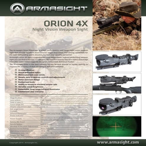 Technical data ARMASIGHT WWZ NV Weapon Sights | Optics Trade | PDF