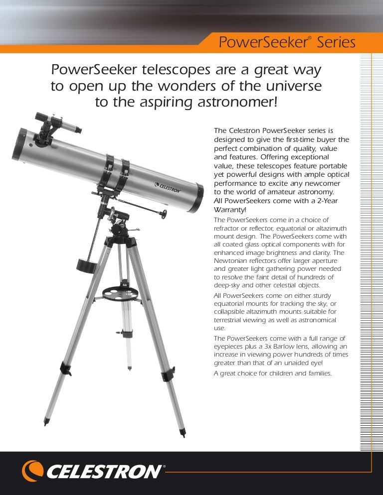 Technical data Celestron PowerSeeker Telescopes Optics Trade