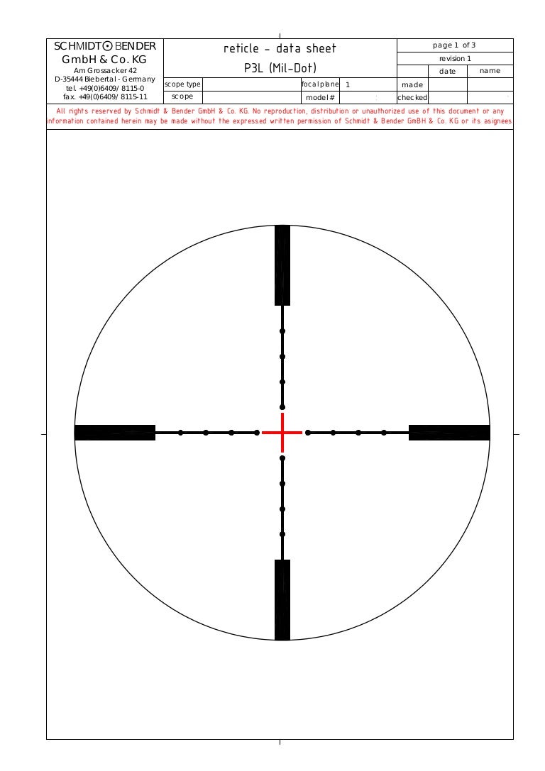 Technical Data SCHMIDT BENDER P3L Mil Dot Riflescopes Reticles Su technical-data-schmidt-bender-p3l-mil-dot-riflescopes-reticles-su