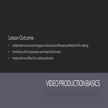 Technical fundmentals in film or video production