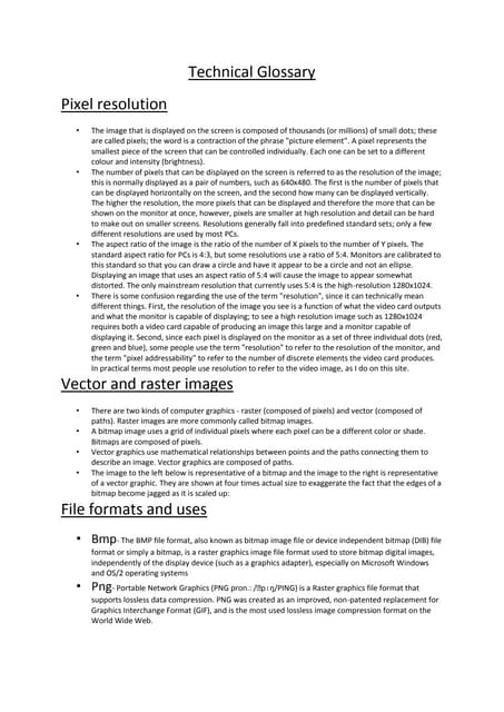 Technical glossary