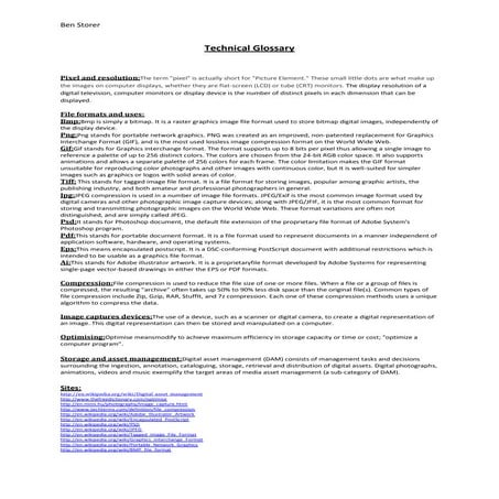 Technical glossary steve task 1