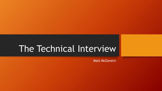 Technical interview   mc govern