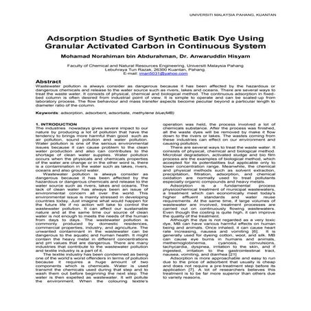 Continuous Adsorption