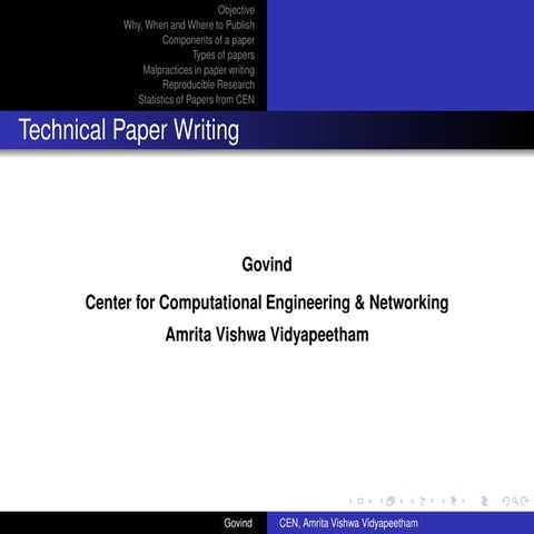 Introduction to Technical Paper Writing