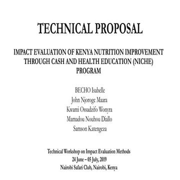 Impact Evaluation Training with AERC: Kenya's NICHE Programme Technical ...