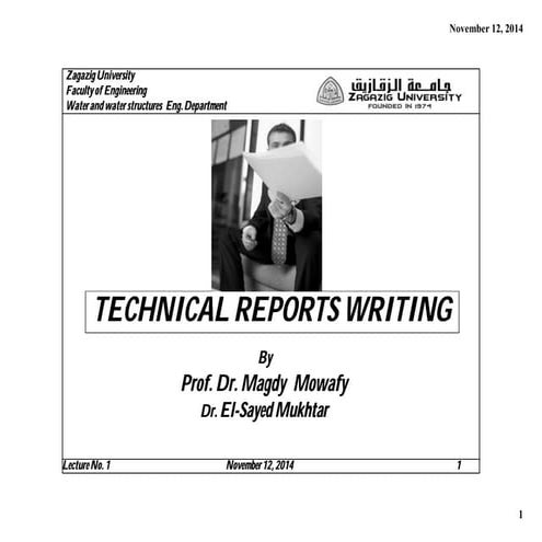 Technical report writing  كتابة التقارير التقنية