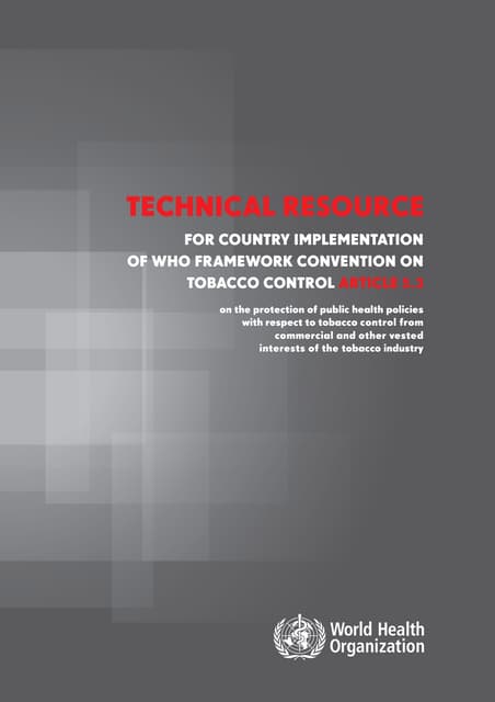 WHO framework convention on tobacco control | PPT