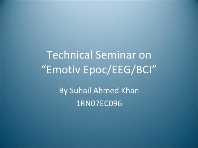 Emotiv Epoc/EEG/BCI