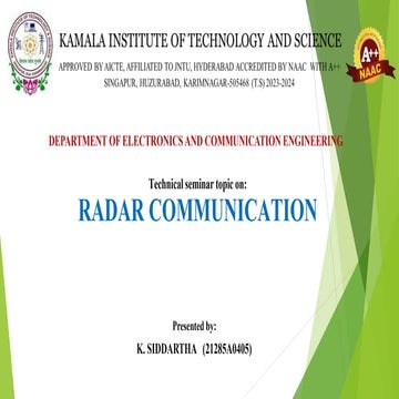 radar communication seminar powerpoint presentation