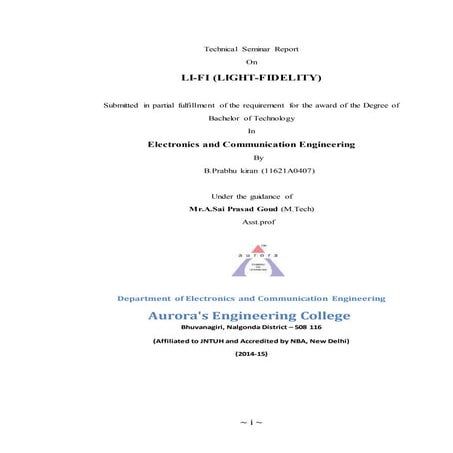 Li-Fi documentation abstract and index