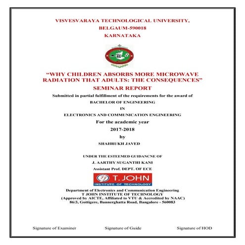 WHY CHILDREN ABSORBS MORE MICROWAVE RADIATION THAT ADULTS: THE CONSEQUENCES” ...