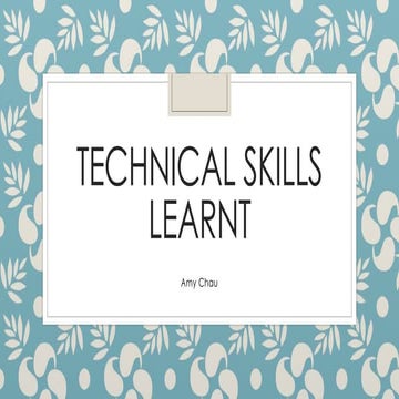 Technical skills learnt