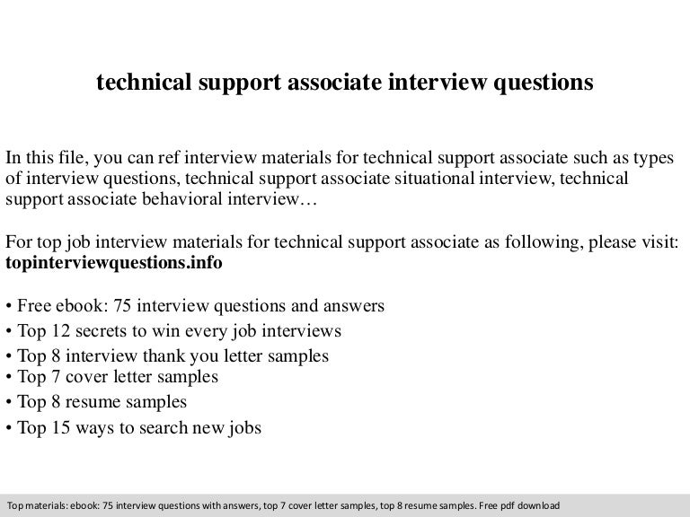 Technical support associate interview questions