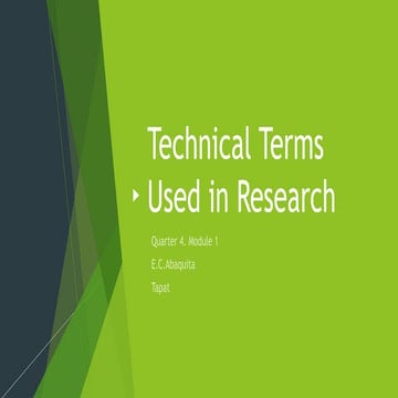 Technical terms used in research