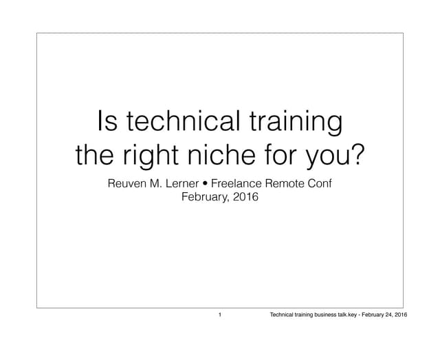 Technical training business talk.key