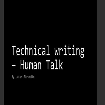 Technical writing   human talk
