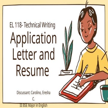 TECHNICAL WRITING REPORT.pptxEL 118- Technical Writing   Application Letter a...