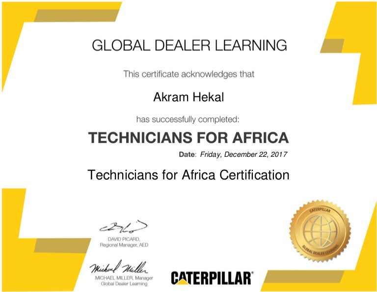Technicians For Africa Certificate Caterpillar University