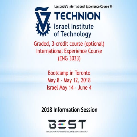 Technion 2018 info