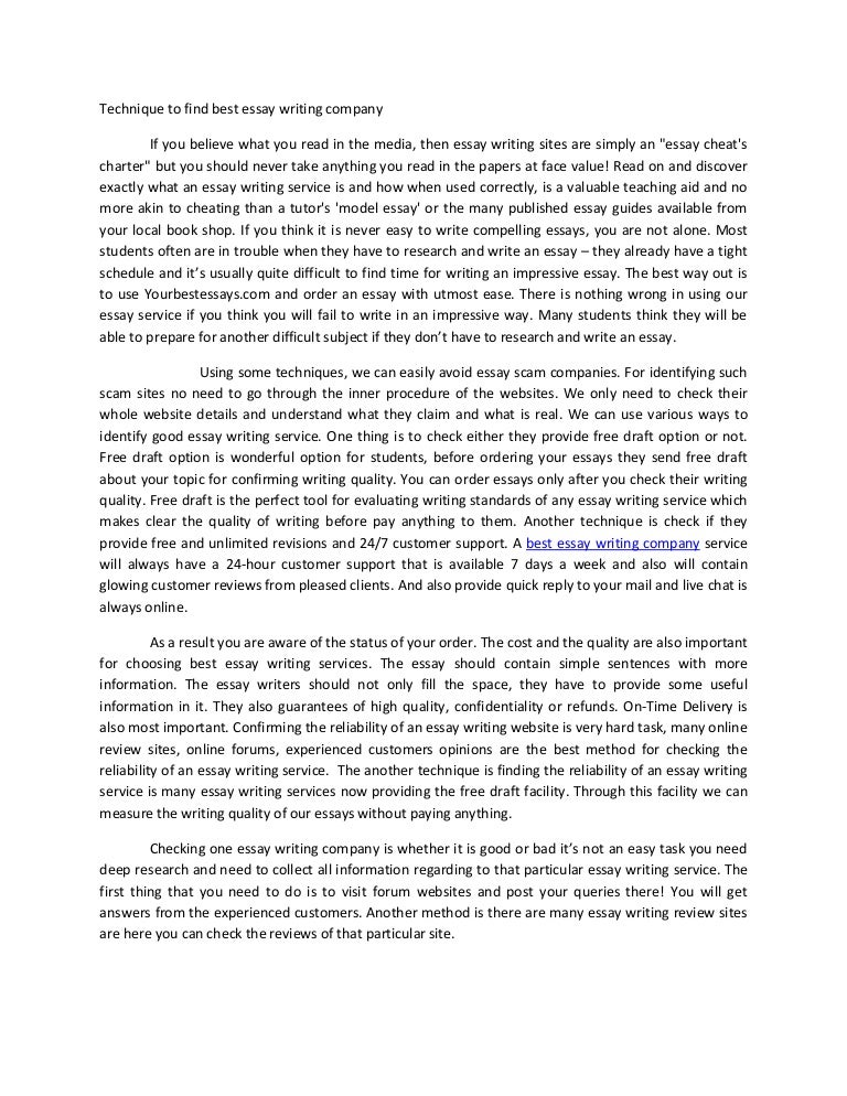 Best essay writing company