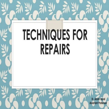 Techniques for Repair ppt for the civil engineering students | PPTX