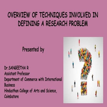 Techniques involved in defining a research problem