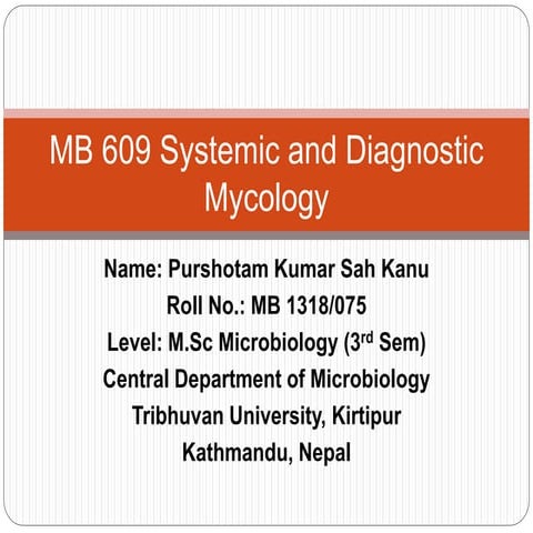 Techniques of diagnostic Mycology- 5 hours