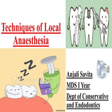 Techniques of local anaesthesia