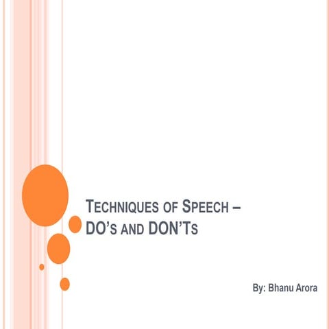 Techniques of Speech