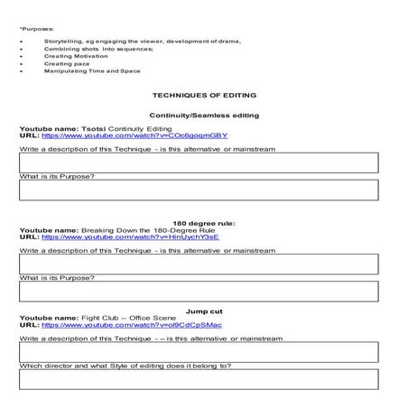 Techniques &amp; purposes