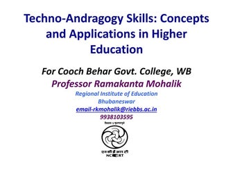 Techno andragogical Skills for Higher Education