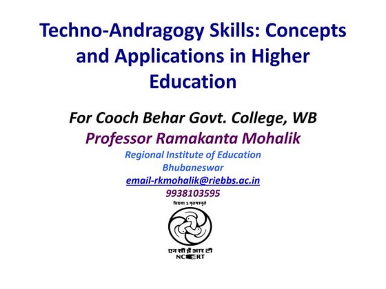 Techno andragogical Skills for Higher Education