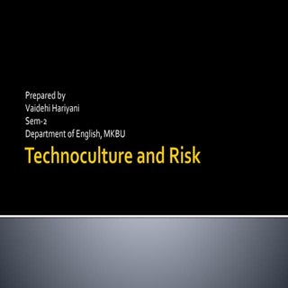 Technoculture and Risk Theory