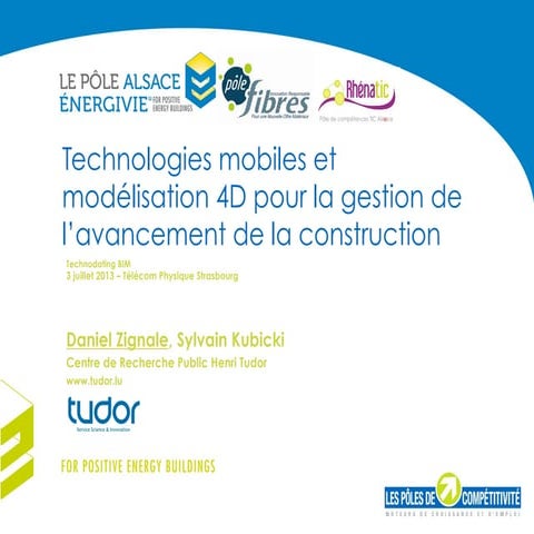 Technologies mobiles et modélisation 4D pour la gestion de l’avancement de la construction