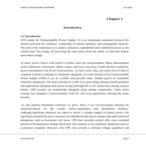 report on the Techno india network