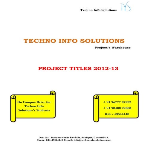 Techno info solutions titles list