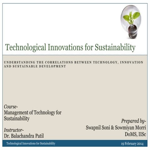 Technological innovations for sustainability