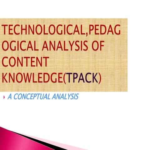 Technological,pedagogical analysis of content knowledge(tpack) 2