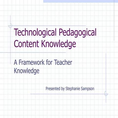 Technological pedagogical content knowledge | PPT