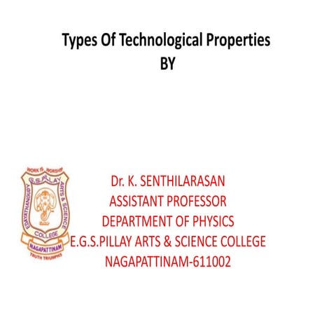 Technological Properties Pptx