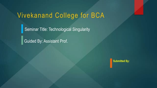 Technological Singularity & A.I. 2018 - PPT