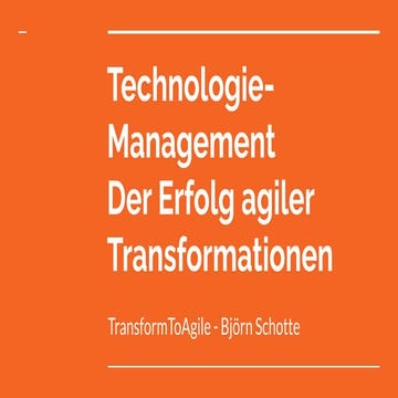 Technologiemanagement Agile Transformationen