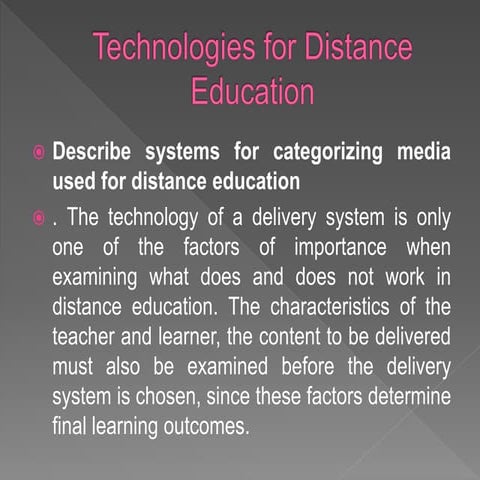 TECHNOLOGIES FOR DISTANCE EDUCATION | PPTX