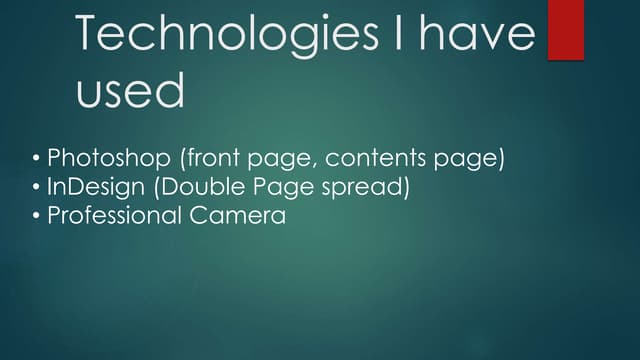 Technologies i have used