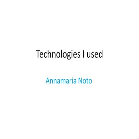 Technologies i used